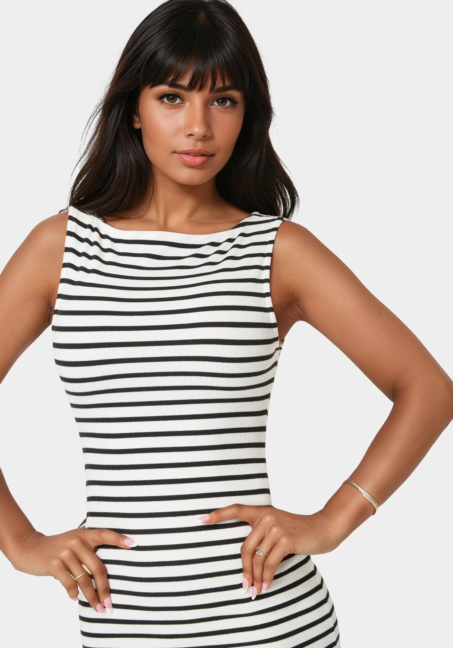 Stripe Rib Bodycon Dress