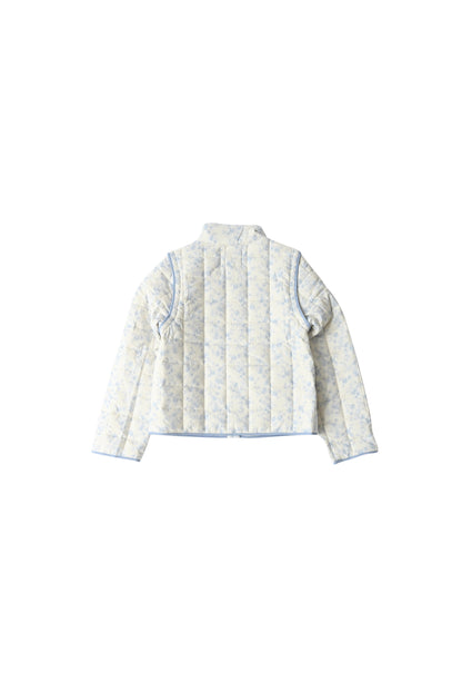 Amelia Quilted Convertible Jacket — Blue Toile