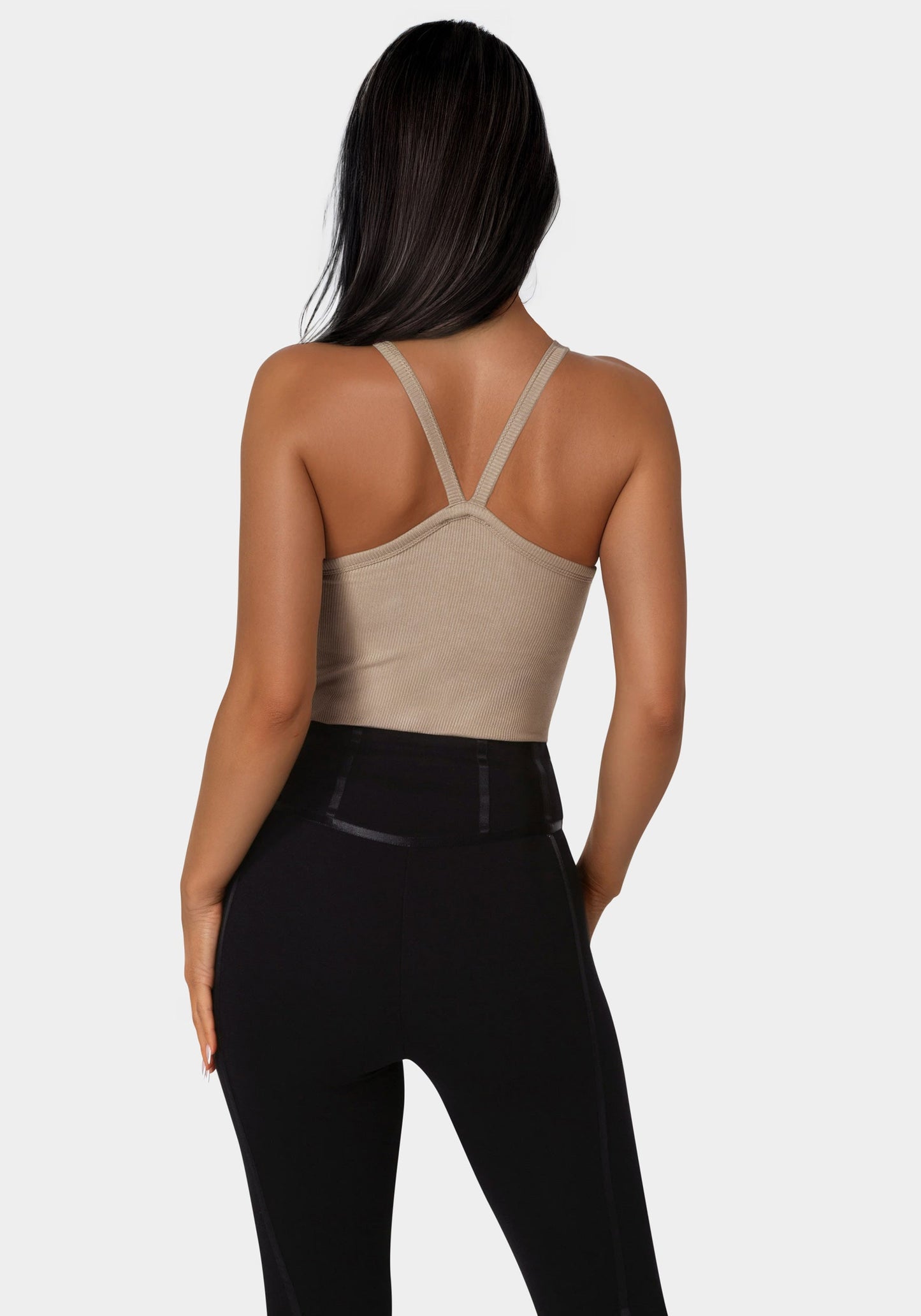 Bebe Logo Racer Back Rib Tank