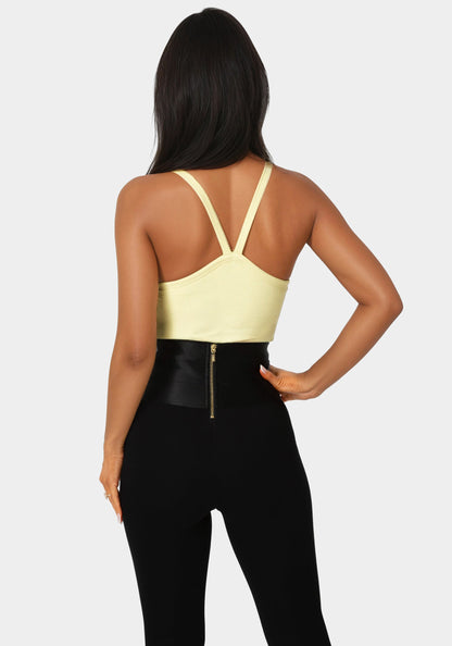 Bebe Logo Racer Back Rib Tank