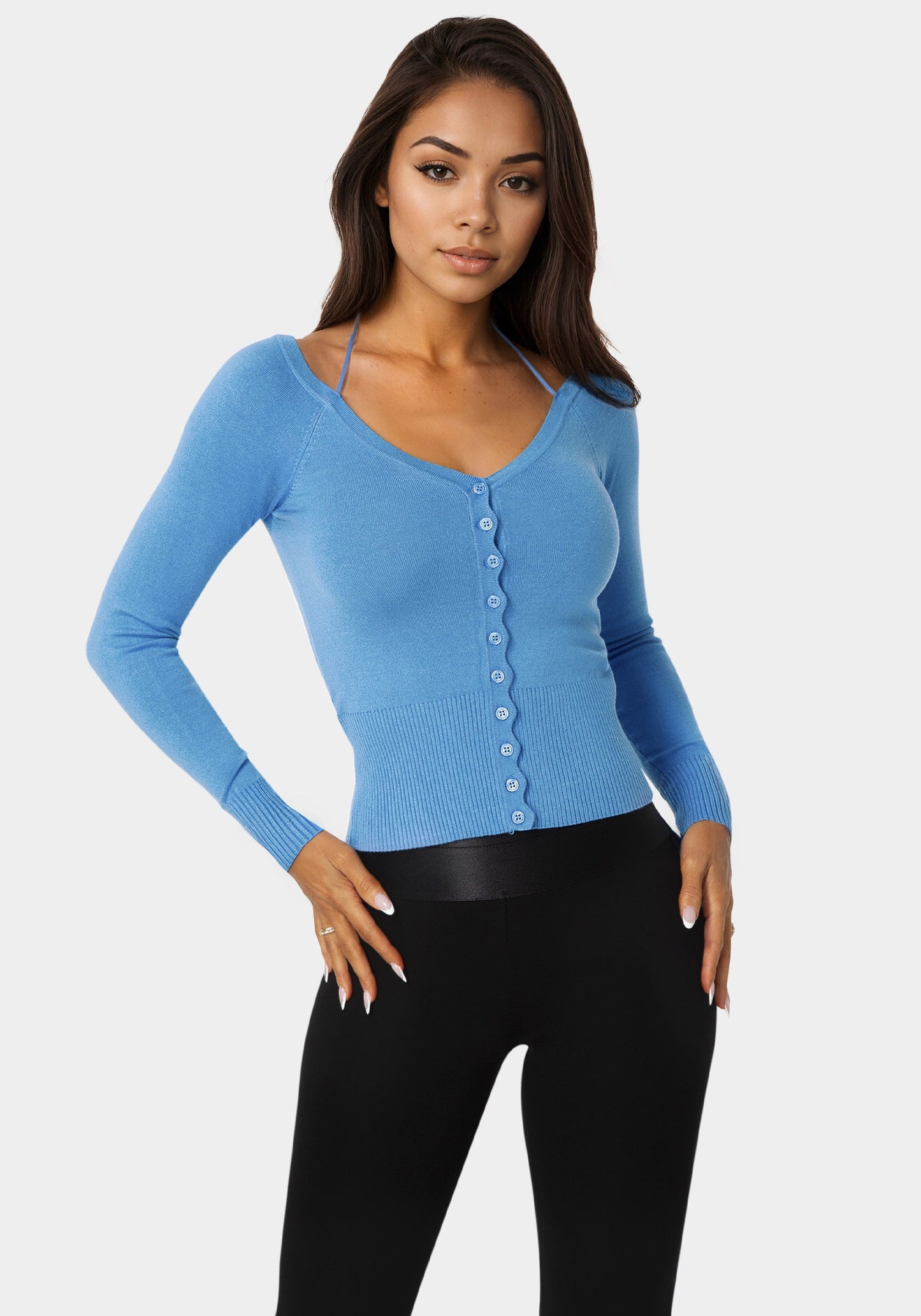 Light Weight Halter Neck Tie Cardigan