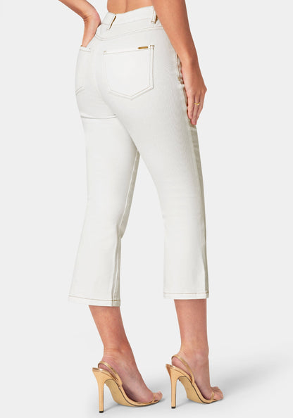 Natural Waist Cropped Boot Cut Jeans