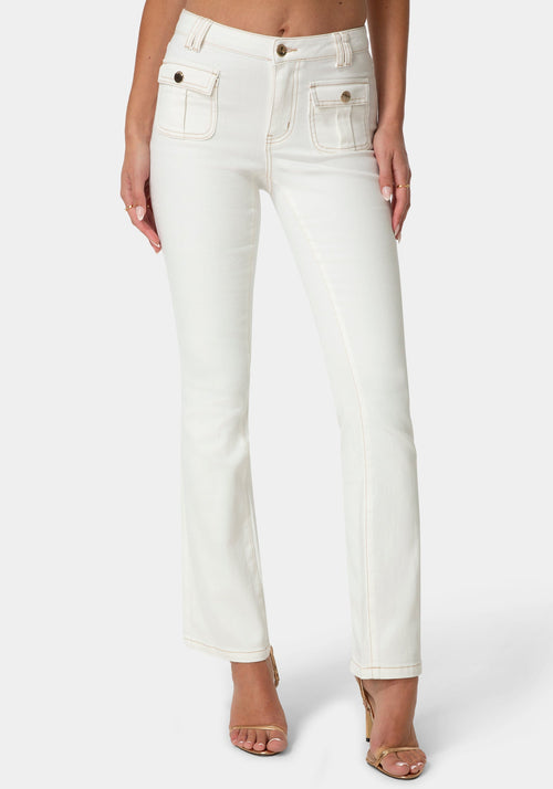 Low Waist Mini Bootcut Denim
