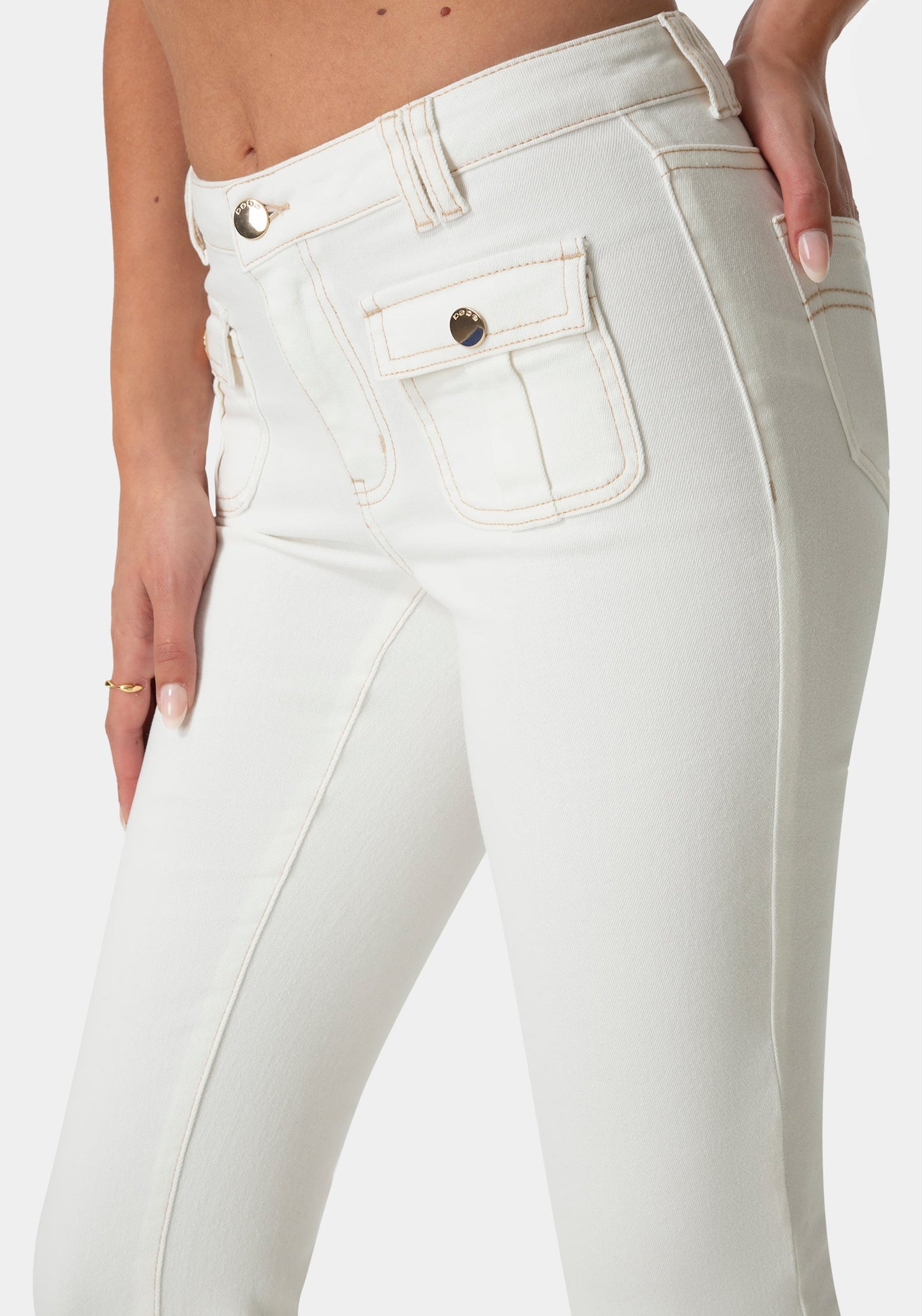 Low Waist Mini Bootcut Denim