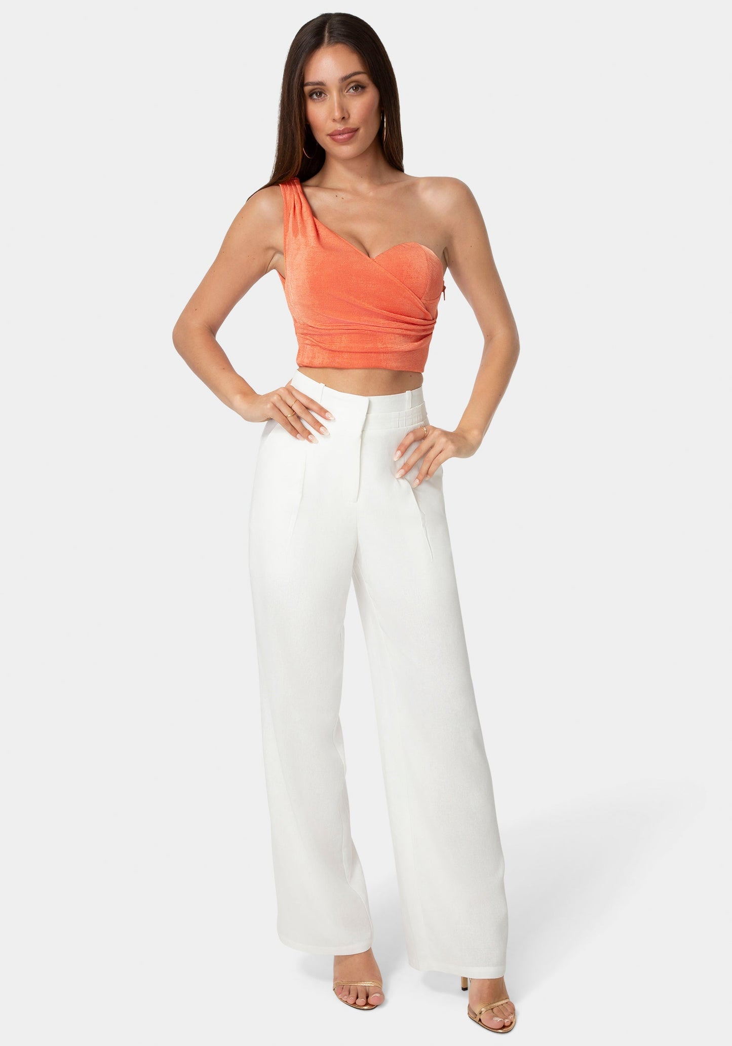 Pleated Linen Wide Leg Pant