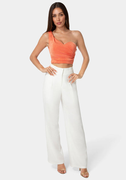 Pleated Linen Wide Leg Pant
