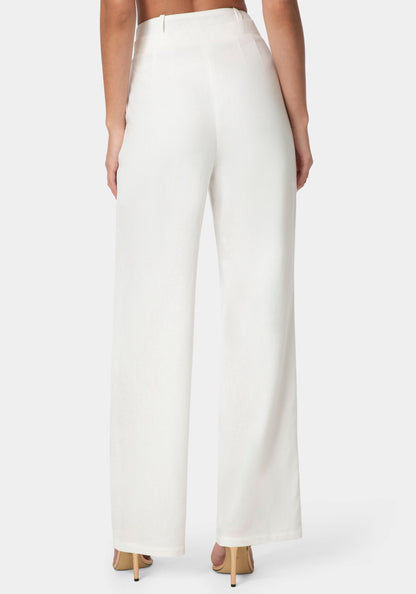 Pleated Linen Wide Leg Pant