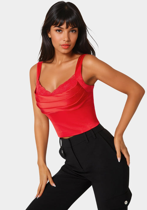 Front Drape Corset Top