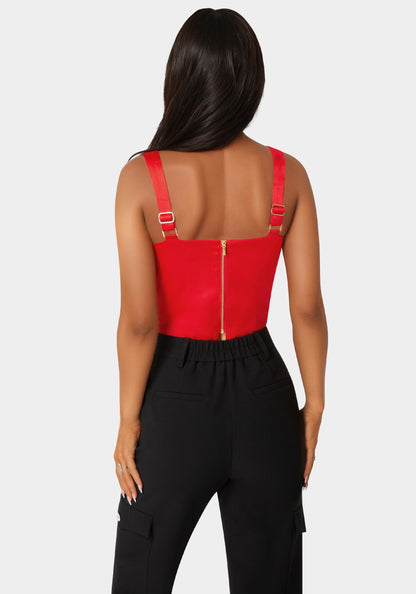 Front Drape Corset Top