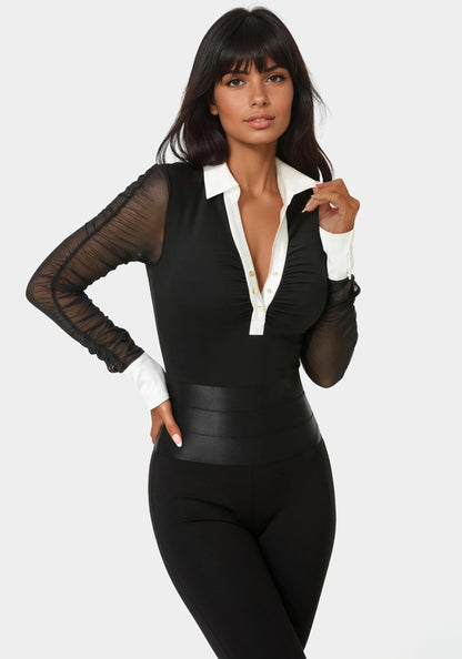 Shirt Neckline Bodysuit