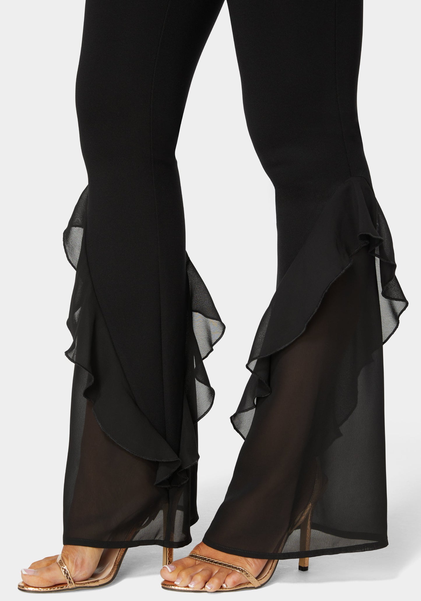 High Waist Flared Leg Knit Pant