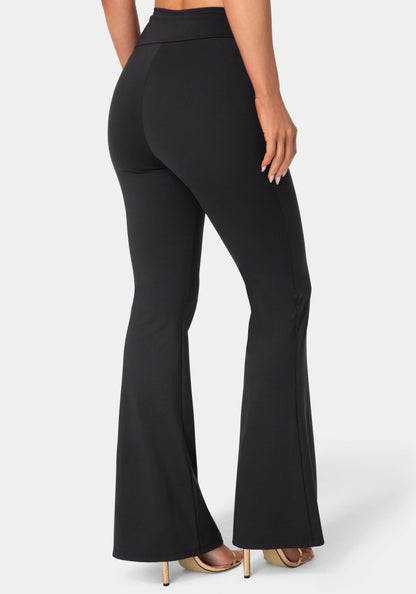 High Waist Draped Flare Leg Legging