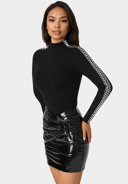 Studded Long Sleeve Sweater