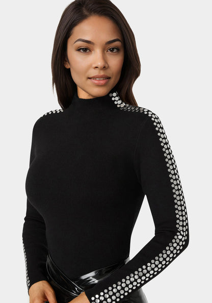 Studded Long Sleeve Sweater