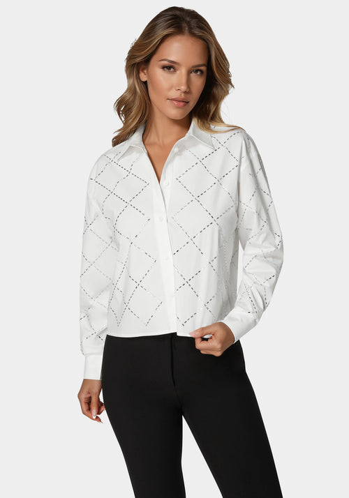 Rhinestone Long Sleeve Blouse