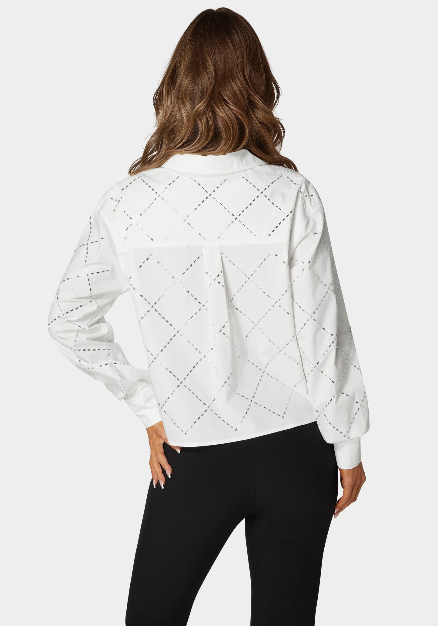 Rhinestone Long Sleeve Blouse