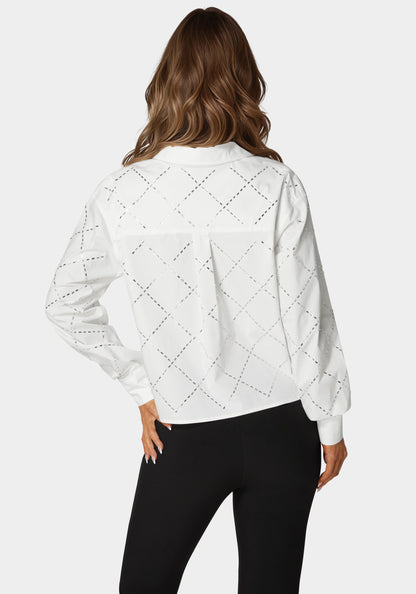 Rhinestone Long Sleeve Blouse