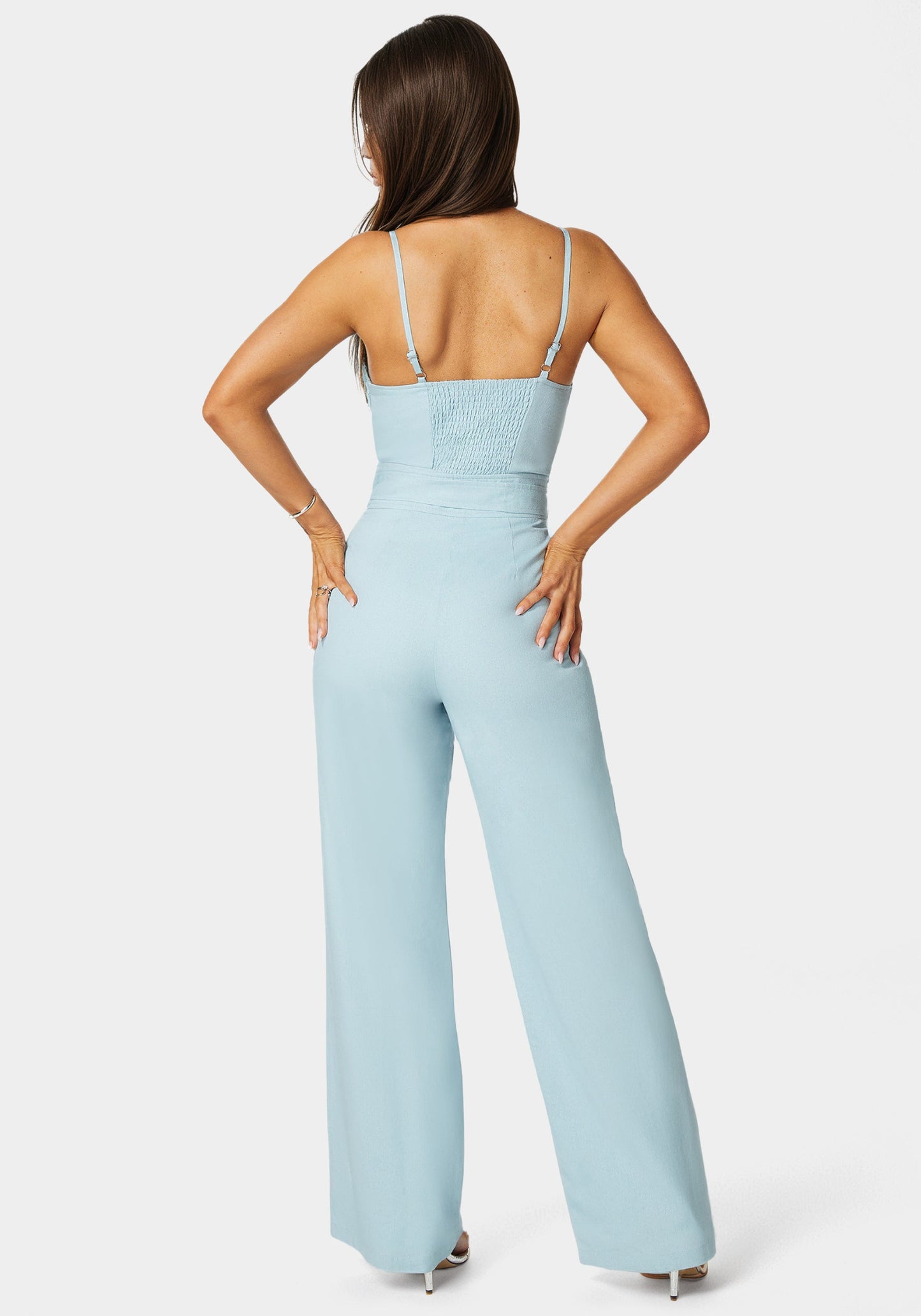 Linen Belted Palazzo Leg Jumpsuit