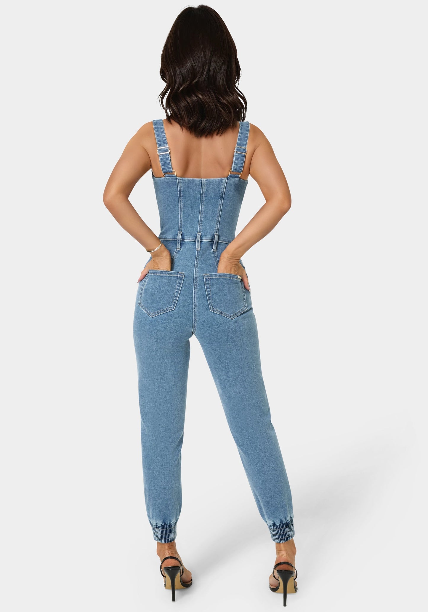 Corset Jogger Denim Jumpsuit