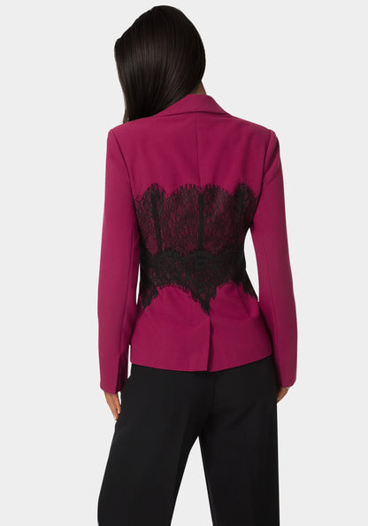 Tailored Lace Corset Illusion Blazer