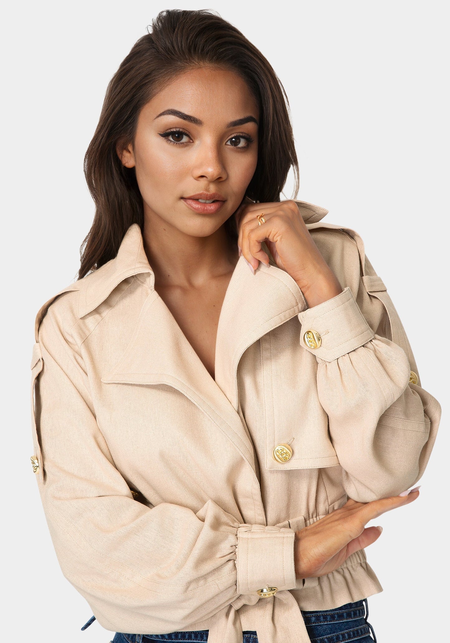 Cropped Trench Jacket