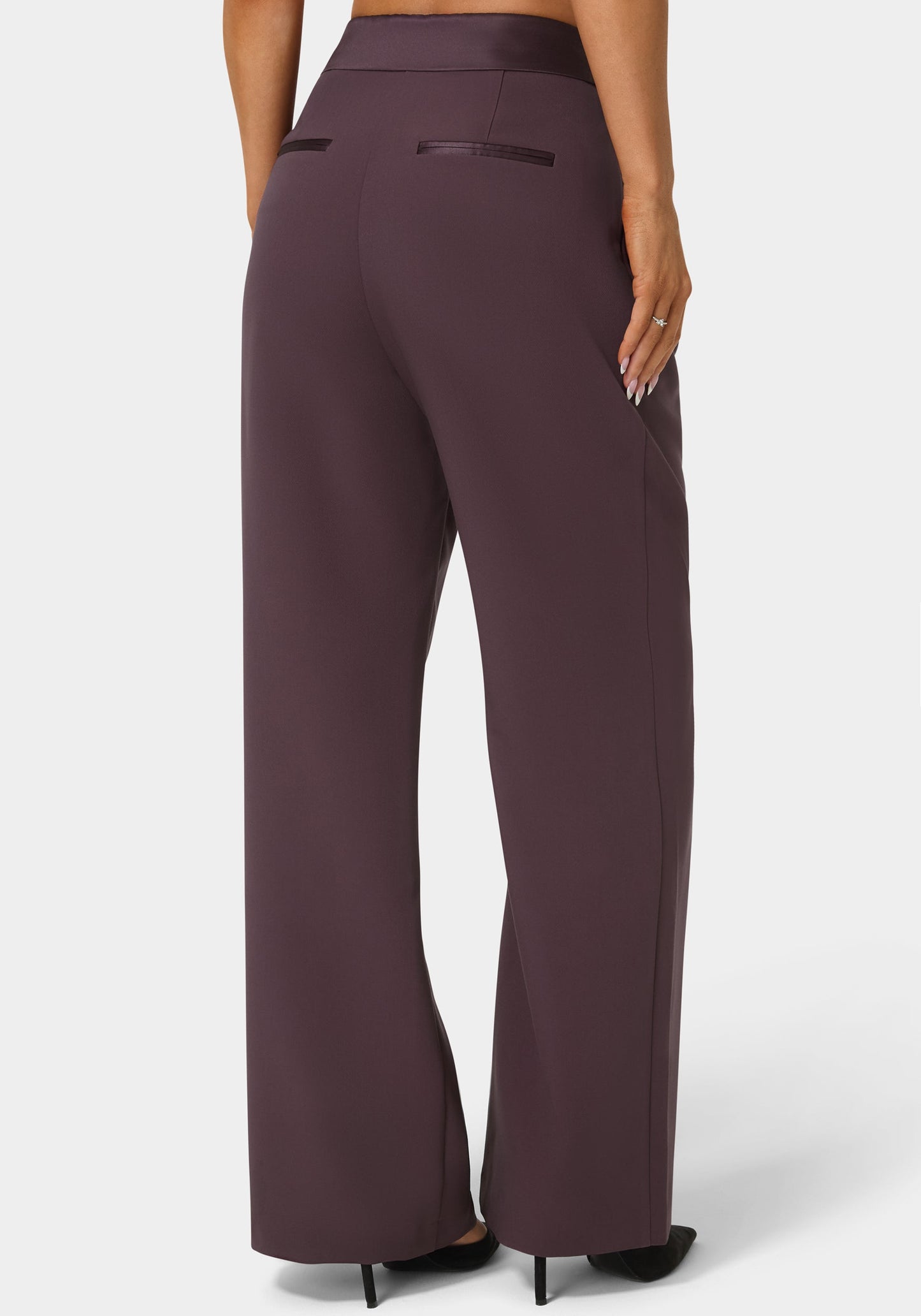 Tailored Foldover Waistband Wide Leg Pant