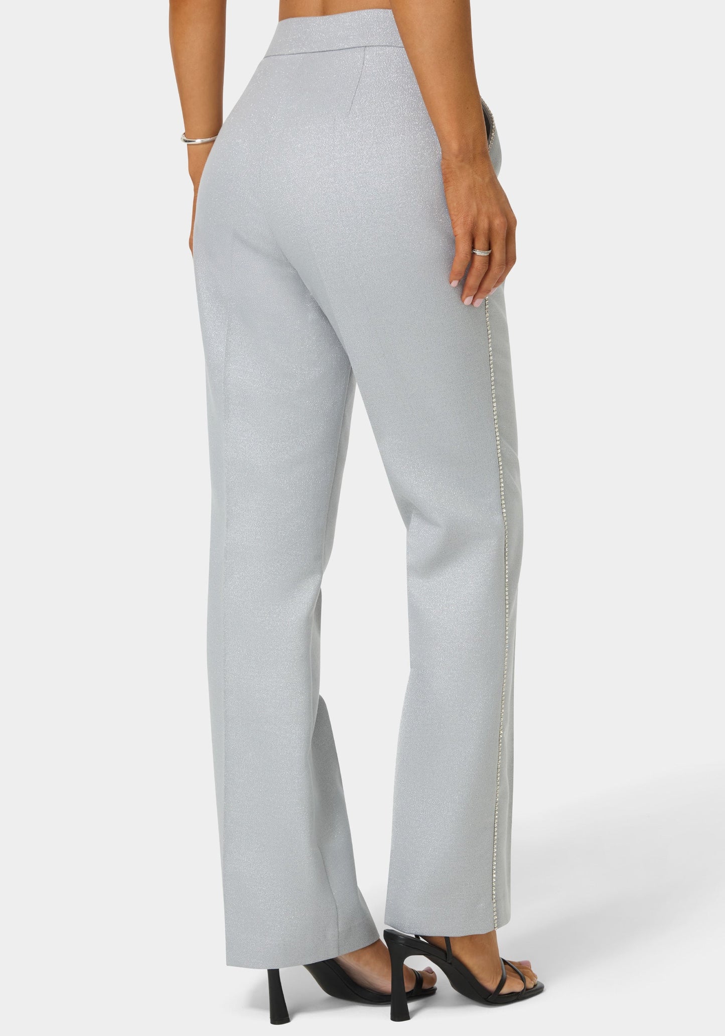 Glittery High Waist Mini Flare Leg Pant