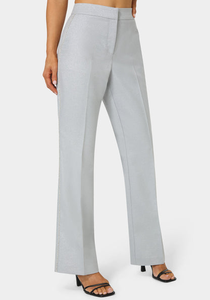 Glittery High Waist Mini Flare Leg Pant