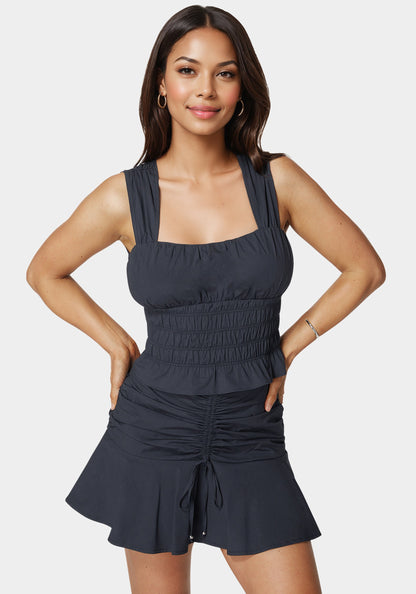 Ruched Ruffle Top