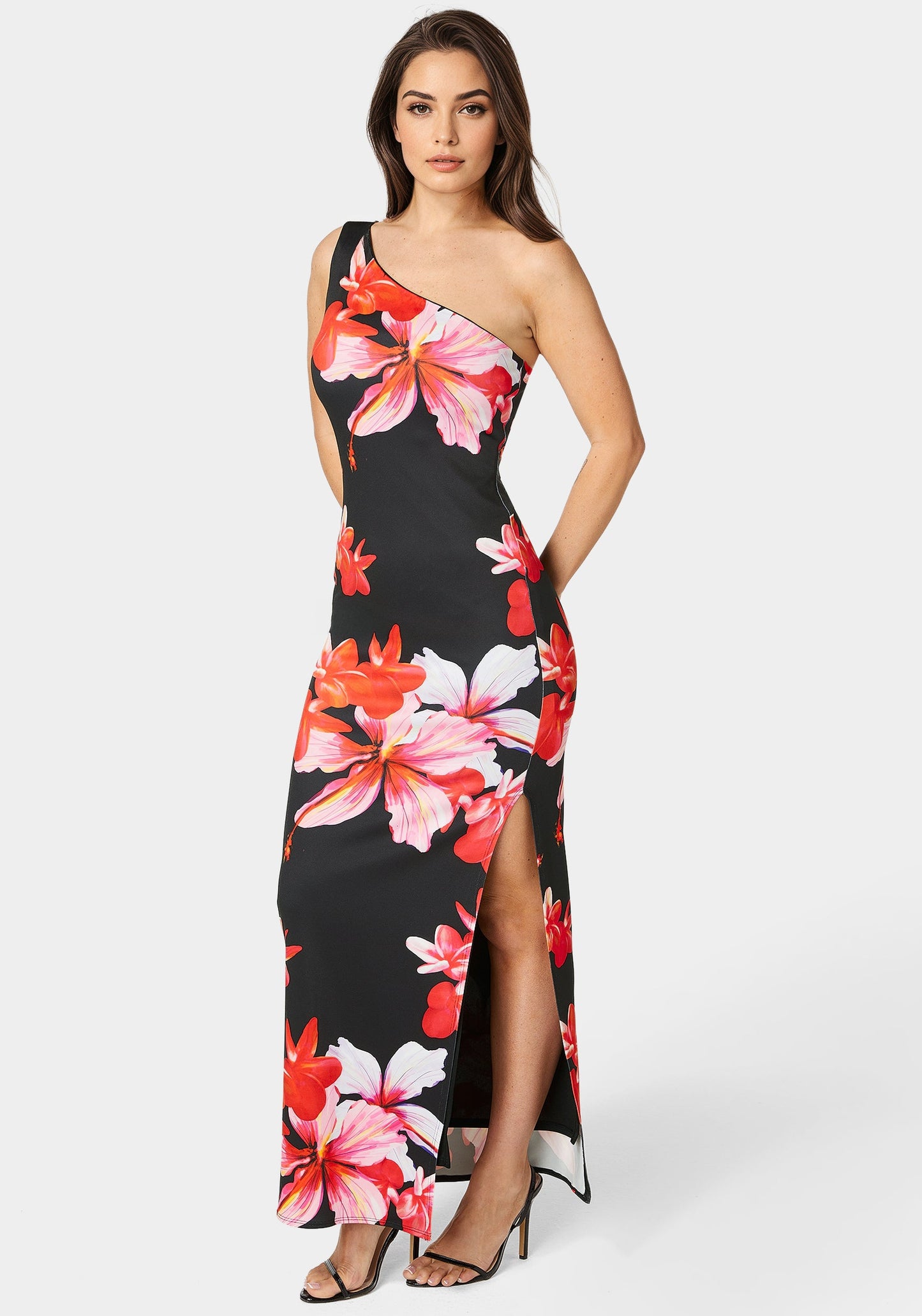 One Shoulder High Slit Maxi Dress