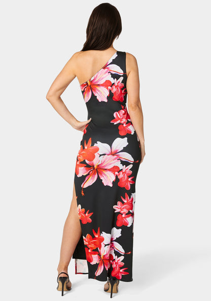 One Shoulder High Slit Maxi Dress