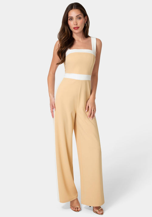Colorblock Square Neck Jumpsuit