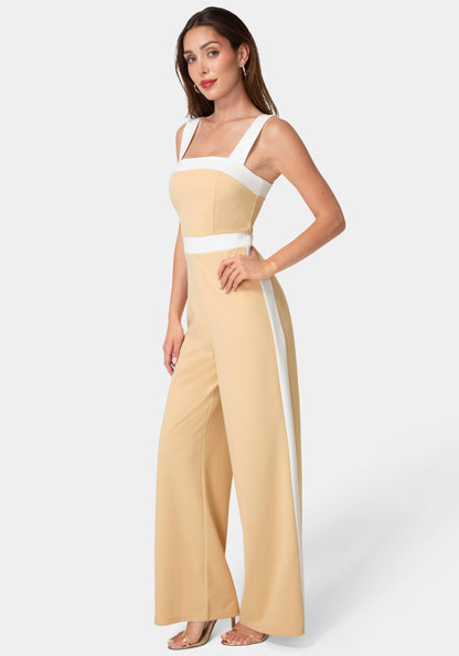 Colorblock Square Neck Jumpsuit