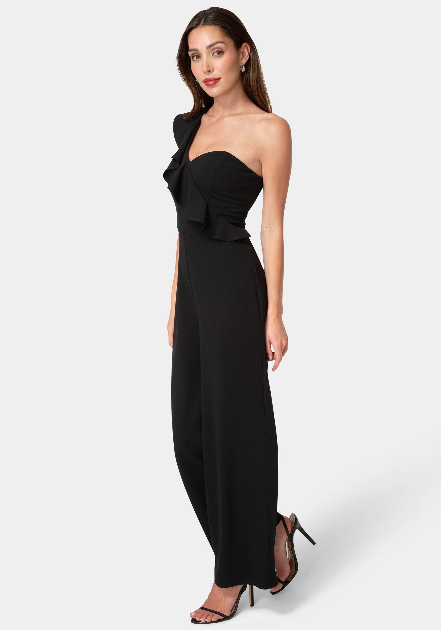 One Shoulder Ruffle Jumpsuit