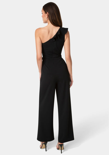 One Shoulder Ruffle Jumpsuit