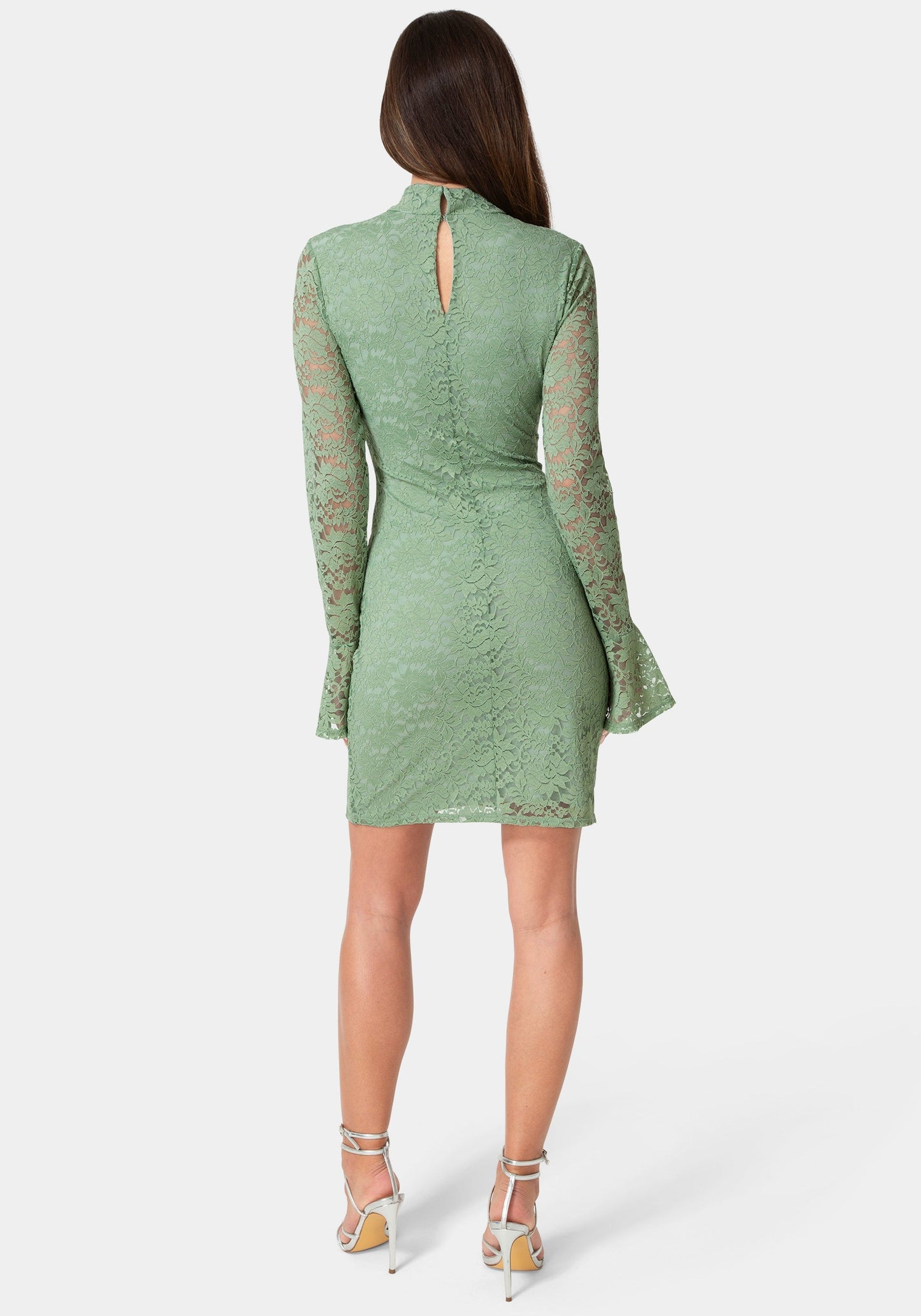 Lace Bell Sleeve Slim Dress