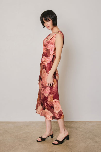 Waitlist 8/20 • Catherine Sleeveless Floral Print Midi Dress Brown