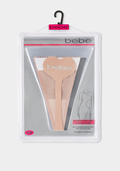 2pack No Show Adhesive Microfiber Thong