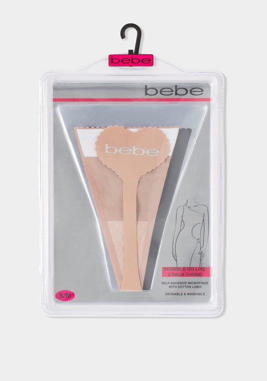 2pack No Show Adhesive Microfiber Thong