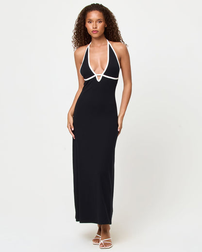Shea Maxi Dress - Black-Cream