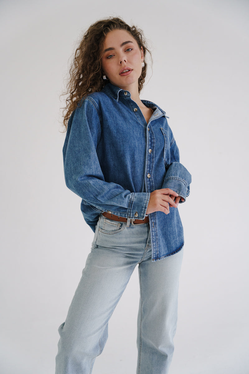 Noah High Rise Cropped Barrel Jeans Light Wash