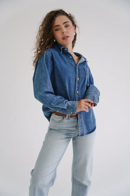 Noah High Rise Cropped Barrel Jeans Light Wash