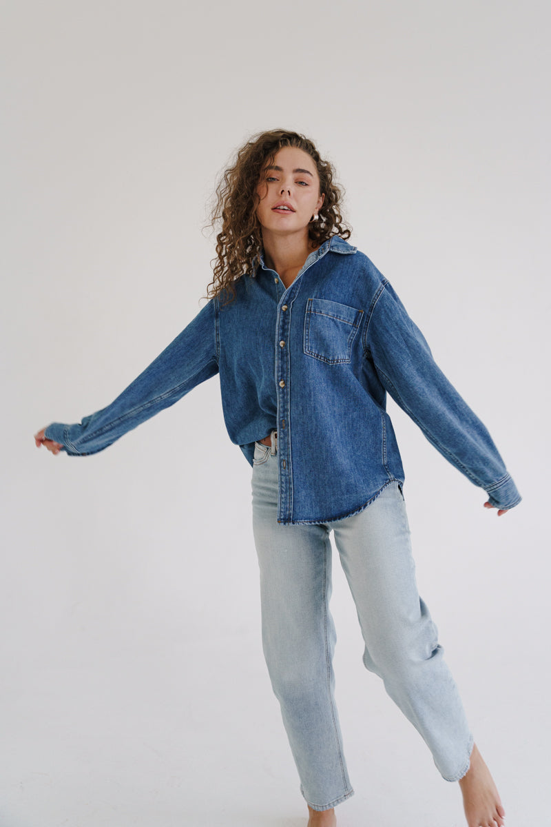 Noah High Rise Cropped Barrel Jeans Light Wash