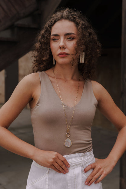 Palina Sleeveless Tank Top Taupe