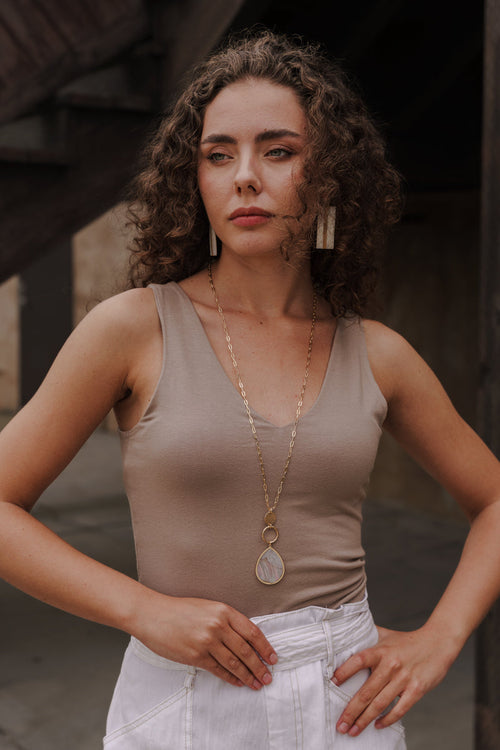 Palina Sleeveless Tank Top Taupe