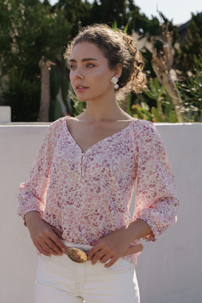 Katie Hammered Oval Buckle Belt Blush