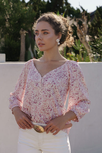 Katie Hammered Oval Buckle Belt Blush