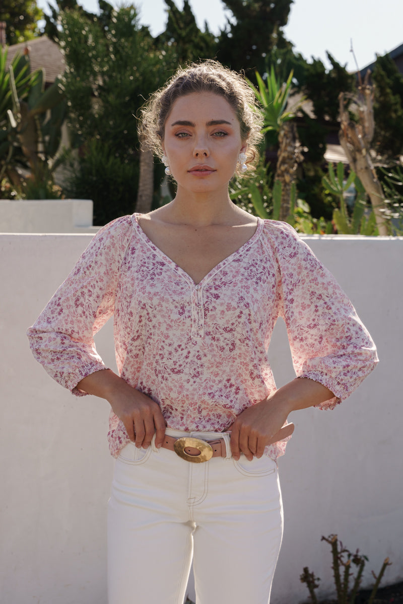 Katie Hammered Oval Buckle Belt Blush