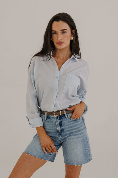 Jane Contrast Stitched Knob Bar Buckle Belt Taupe