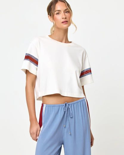 Core Top - Cream Chambray Fig